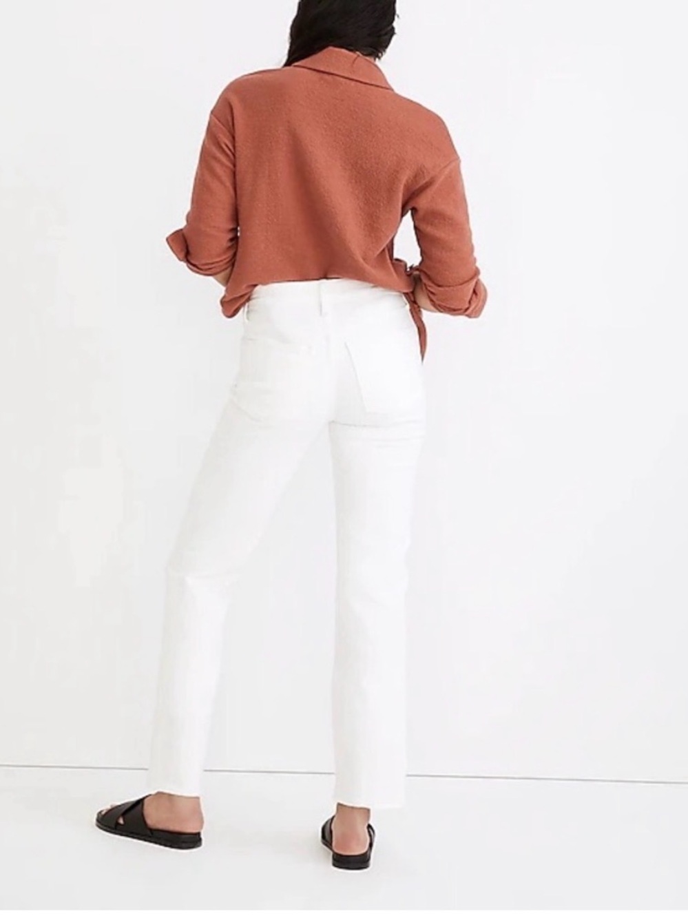 madewell mid rise perfect vintage straight jean white, 27 - Picture 3 of 6